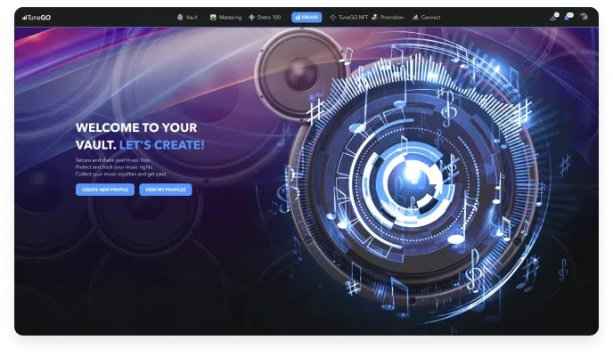 musicDistribution app first screenshot