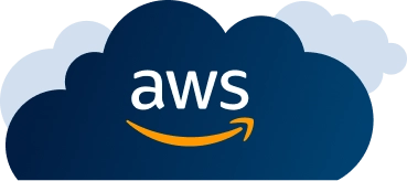 AWS colored logo in cloud