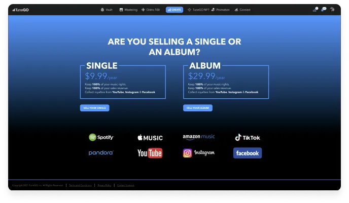 musicDistribution app third screenshot