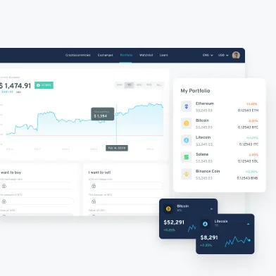 Cryptocurrency Exchange Platform App Snapshot