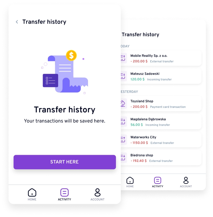moneyTransferApplication app first screenshot