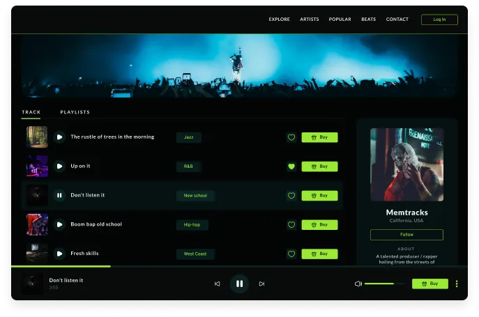 audioMusicMarketplace app fifth screenshot
