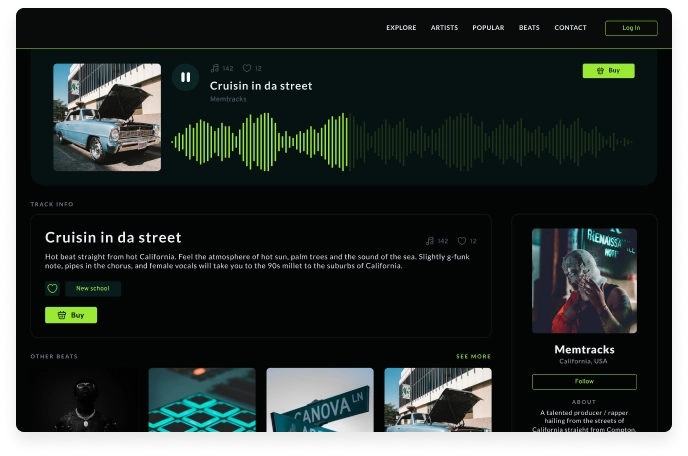 audioMusicMarketplace app third screenshot