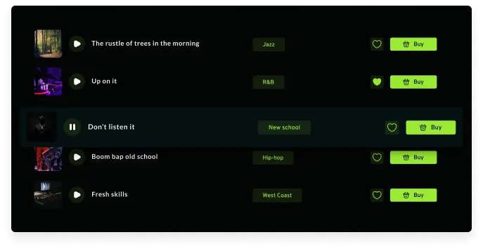 audioMusicMarketplace app fourth screenshot