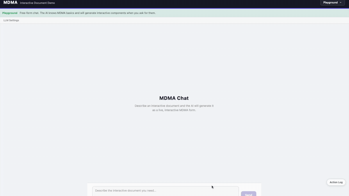 AI Headless Forms demo — conversational form interaction